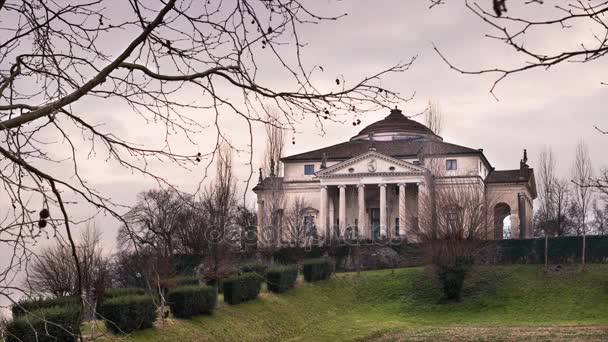 Vicence, Italie - 13 mars 2017 - Villa Capra La Rotonda à Vicence, Italie. Timelapse 4K — Video