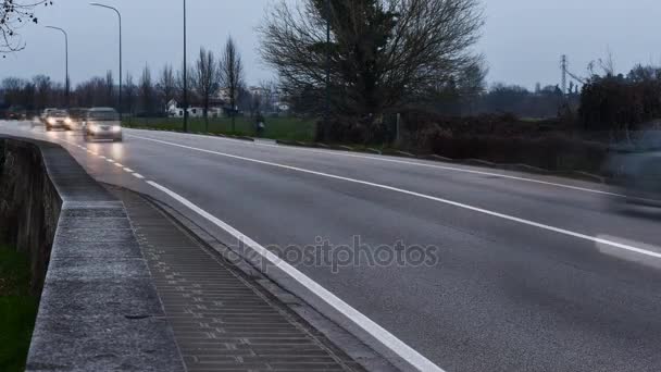 Vicenza, Italië - 13 maart, 2017 - Motion wazig Timelapse van stadsverkeer in Vicenza, Italië — Stockvideo