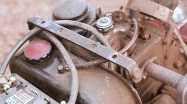 Rototil motoru eylem yakın çekim.