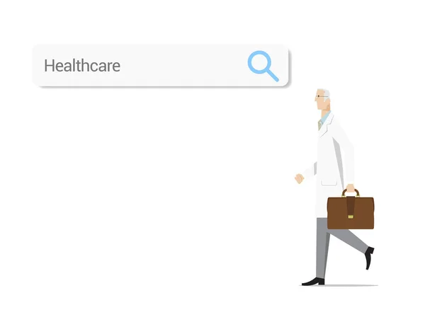 Pojęcie opieki zdrowotnej opcje wyszukiwania — Wektor stockowy