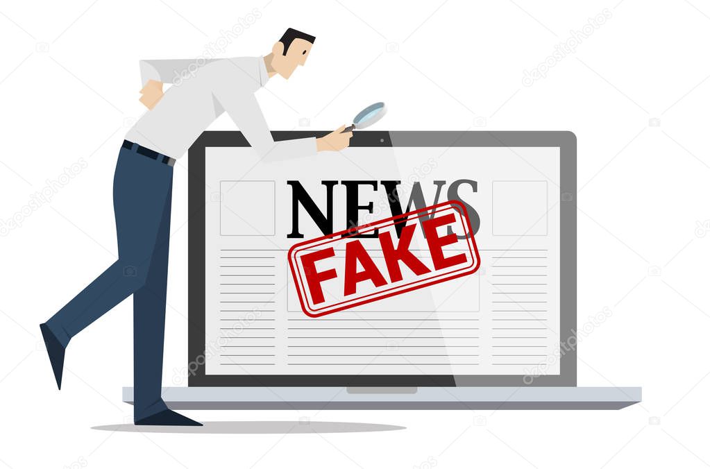 Checking Fake News Concept.