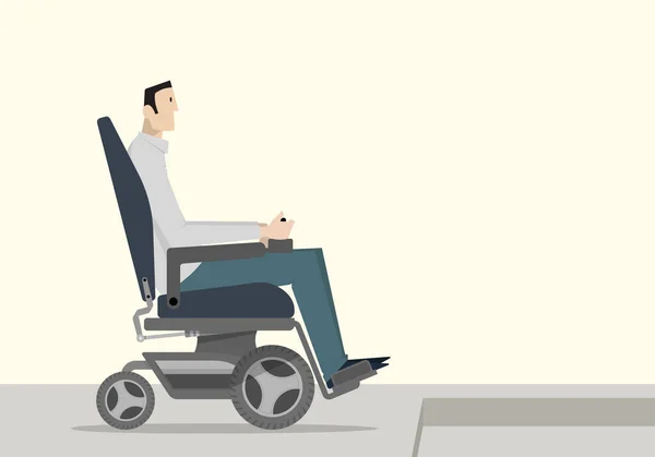 Homme en fauteuil roulant électrique — Image vectorielle