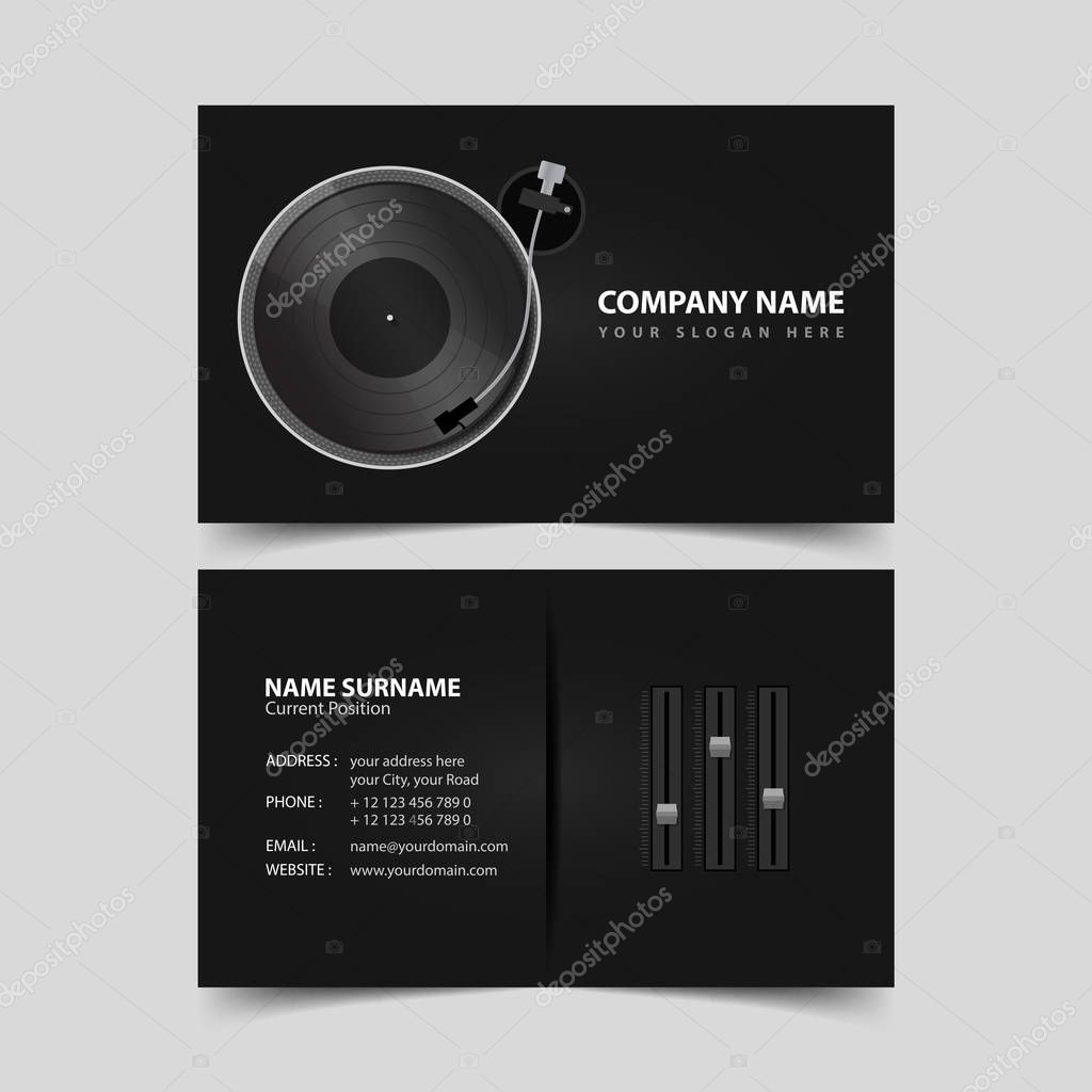 Deejay business card design template.