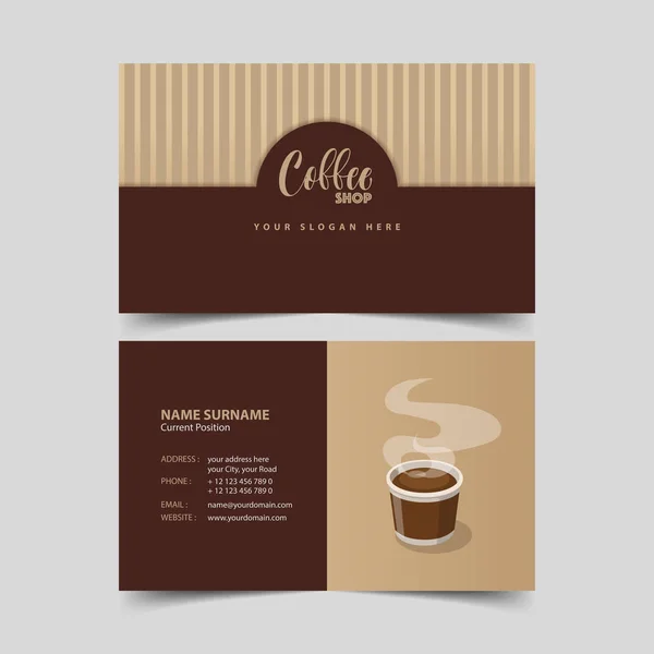 Plantilla de diseño de tarjeta de visita de cafetería. — Vector de stock