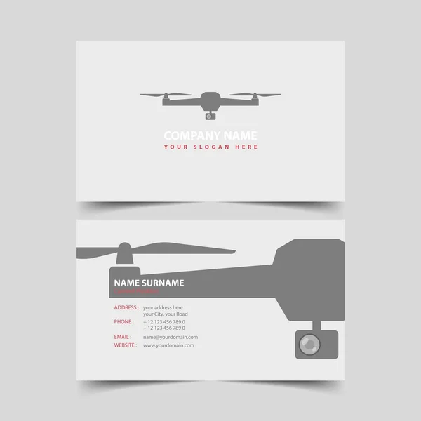 Drone salonu iş kartı tasarım şablonu. — Stok Vektör