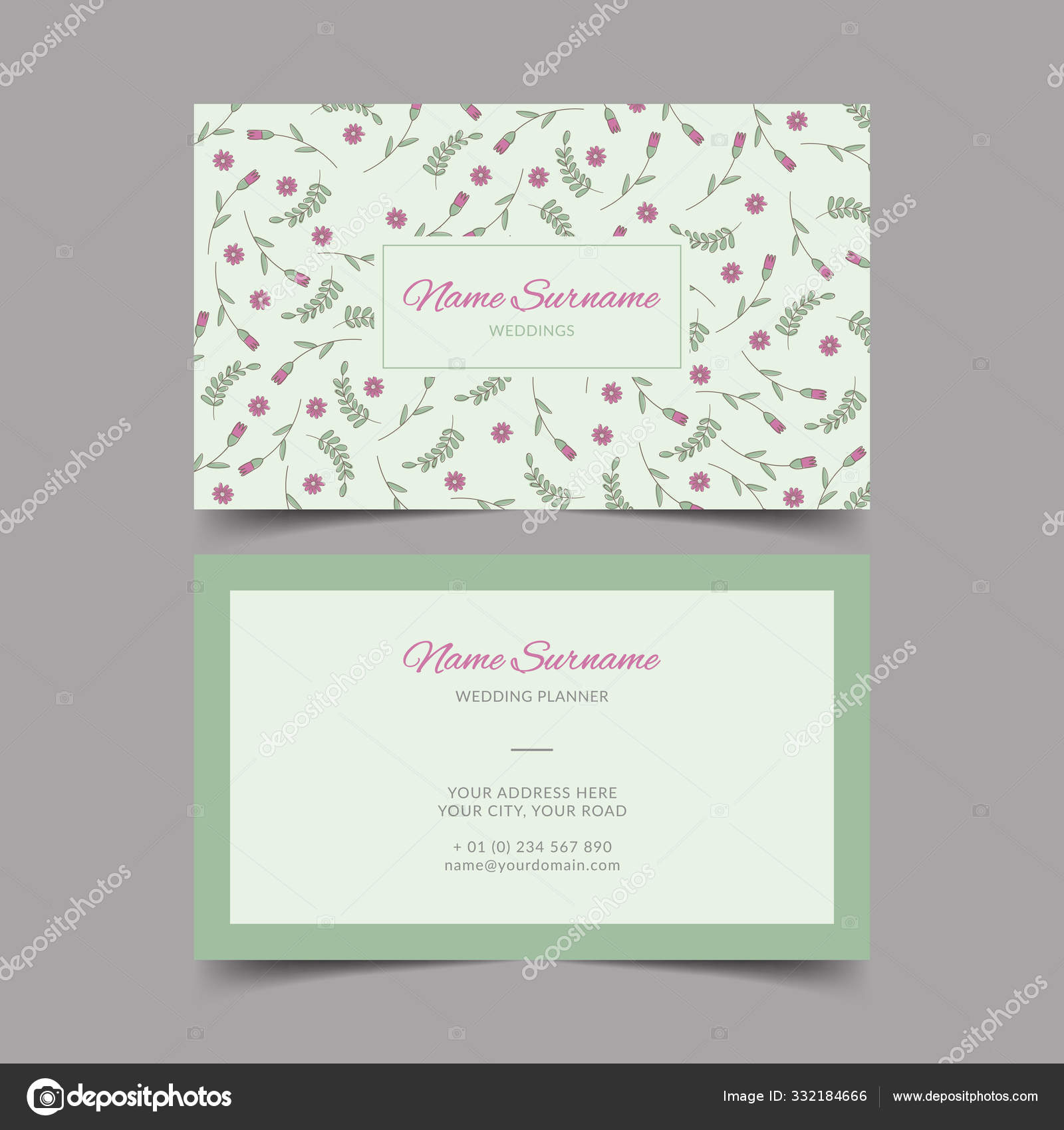 Wedding Planner Business Card Template Stock Vector C Zzoplanet 332184666