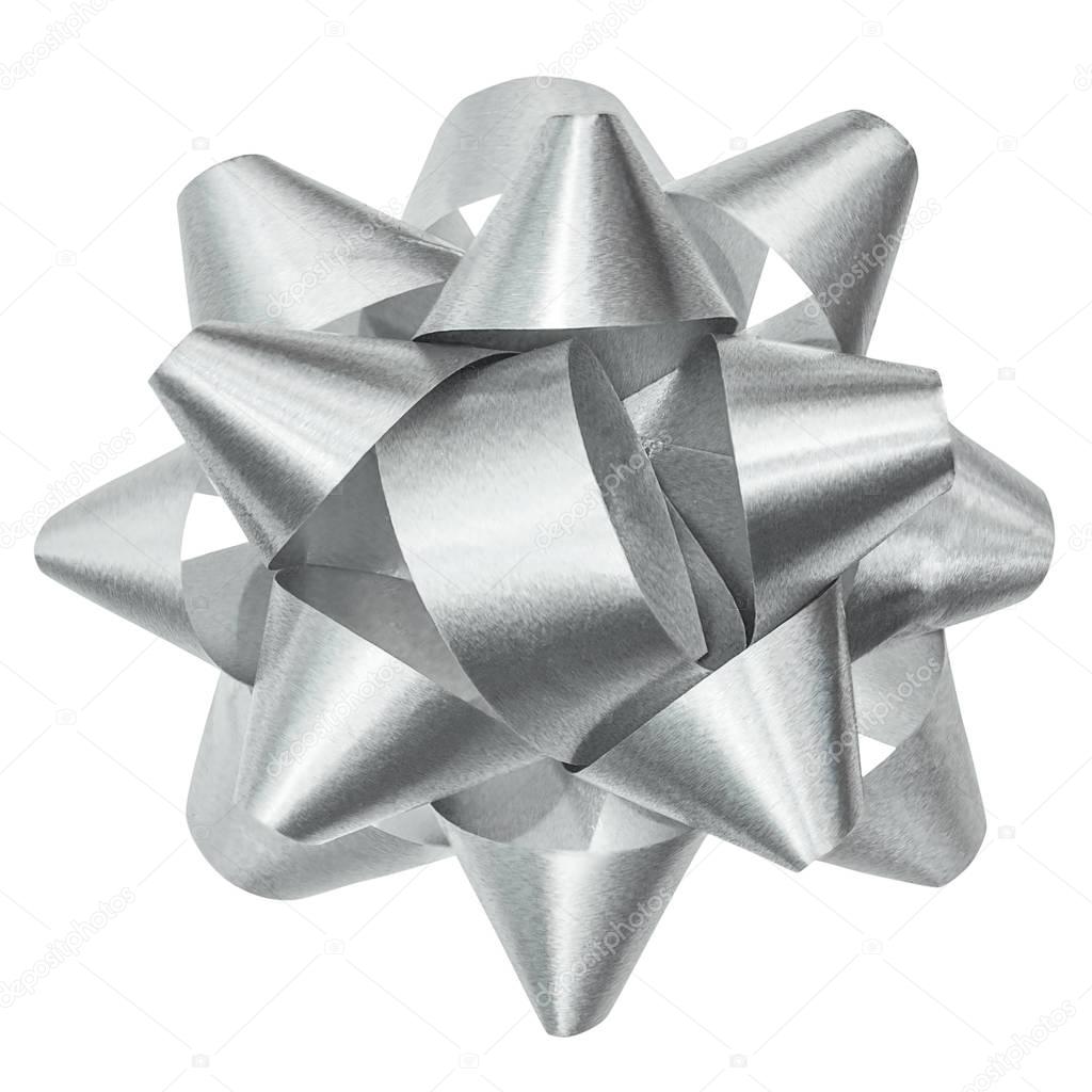 Silver bow isolated clipping path