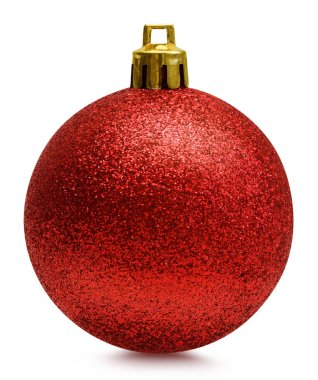 Beyaz bitti izole kırmızı parlak Noel top