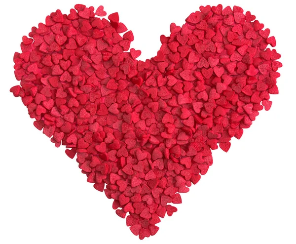 Heart shape from hearts candy sprinkles copy space — Stock Photo, Image