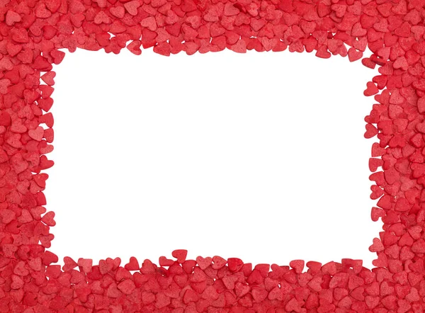 Marco de corazones rojos, ruta de recorte, espacio de copia — Foto de Stock