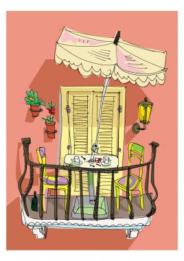 Şirin vintage balkon