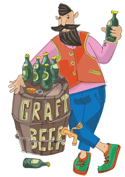 Fournisseur de bière artisanale — Image vectorielle