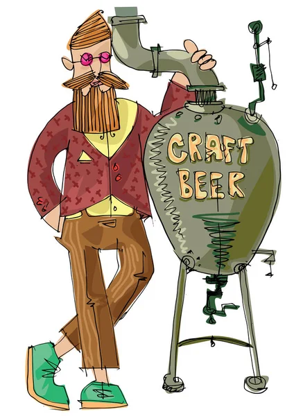 Craft-Bier-Verkäufer — Stockvektor