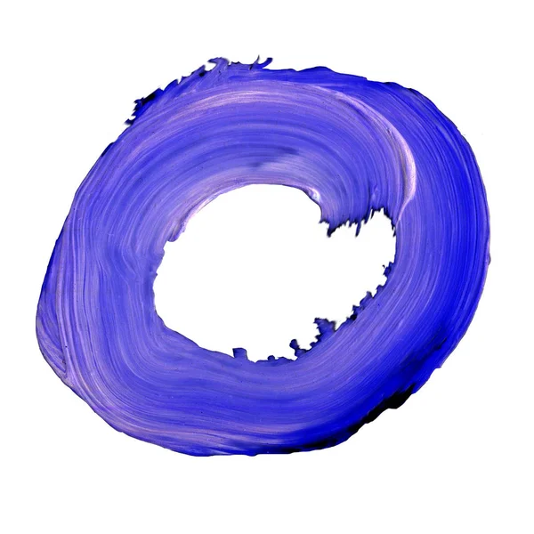 The letter O drawn with blue paints on white background. — Stock Photo, Image