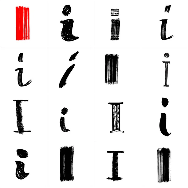 ベクトル文字 手書きの手紙 スプレーで描かれた文字は インクペン ハイライターや他の材料ができます さまざまな材料 ライン デバイス テンプレートのセット — ストックベクタ