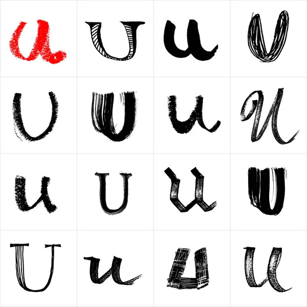 Vektorbuchstaben Handgezeichnete Buchstaben Buchstaben Die Mit Spraydose Tintenstift Textmarker Und — Stockvektor