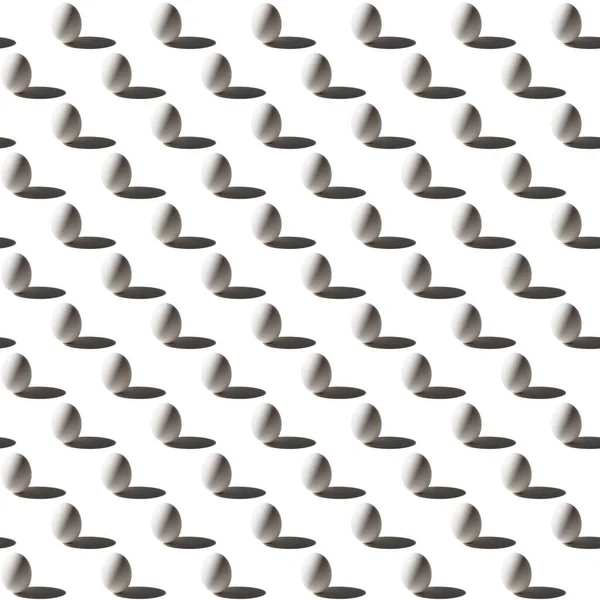 Achtergrond Van Witte Paaseieren Met Schaduw Een Witte Achtergrond Isometrische — Stockfoto