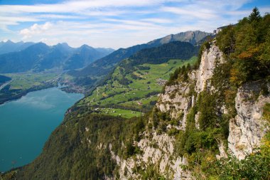Walensee bölgede manzara