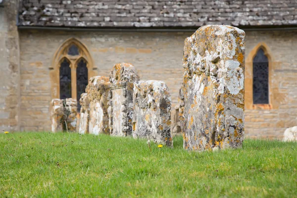 Tombstones on abandoned cemetery — Stock Photo, Image