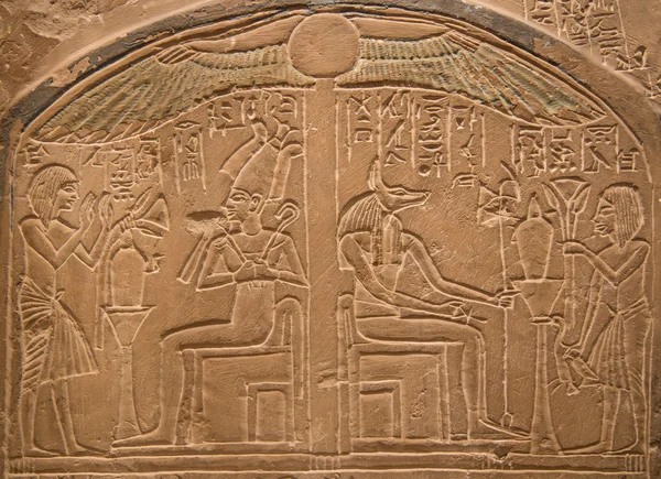 Mystery hieroglyphs on wall — Stock Photo, Image