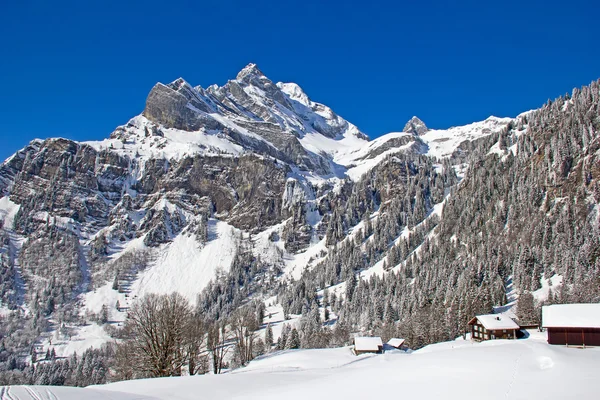 Belo inverno em alpes suíços — Fotografia de Stock