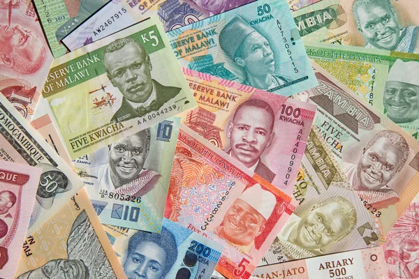 Wiele, afrykańskiego banknotów — Zdjęcie stockowe