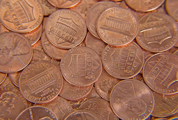 Stapel van ons munten — Stockfoto