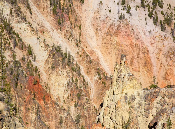 Väggar av canyon i Yellowstone — Stockfoto