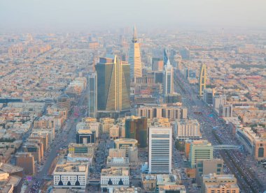 Aerial view of Riyadh downtown clipart