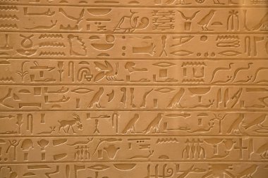 Egyptian hieroglyphs on the wall clipart