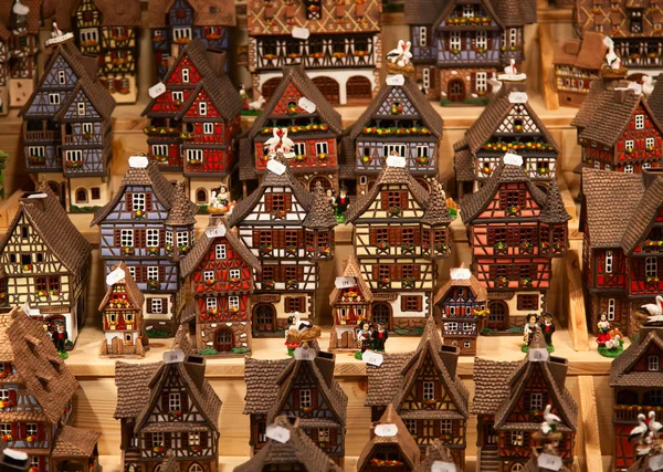 Alsatian houses on the Christmas market — Stock Photo, Image