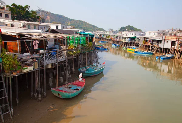 O Tai Aldeia de pesca perto da ilha de Lantau — Fotografia de Stock