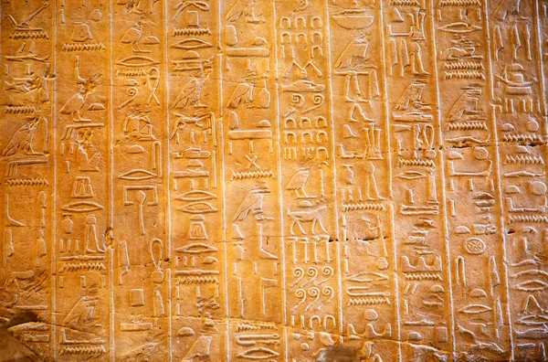 Duvarda Mısır hiyeroglifleri — Stok fotoğraf
