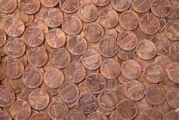 Pile of the US coins — Stock Photo, Image