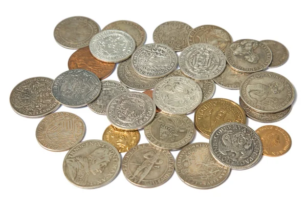 Collectie van middeleeuwse munten — Stockfoto
