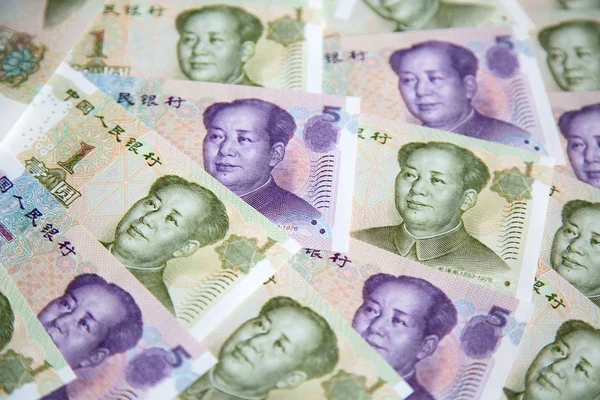 Collectie van chinese bankbiljetten — Stockfoto