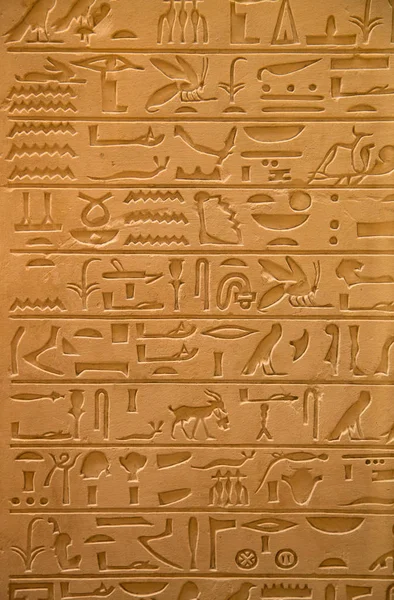 Egyptian Hieroglyphs on wall — Stock Photo, Image