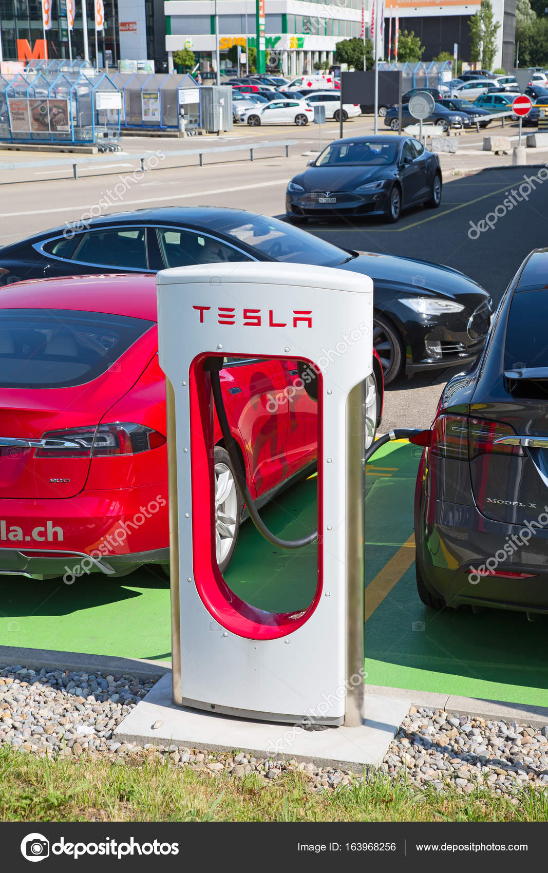 Tesla Supercharger station Stock Editorial Photo © swisshippo 163968256