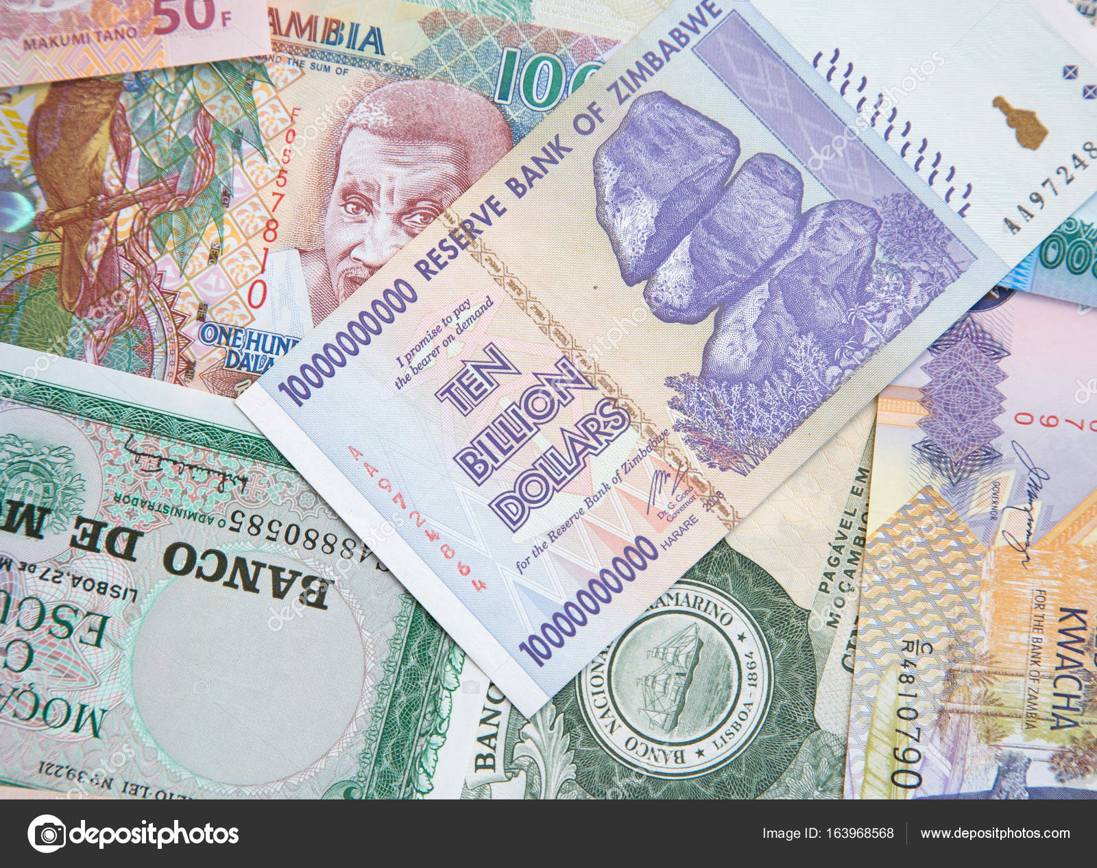 Banknotes of Zimbabwe after hyperinflation — Stock Photo © swisshippo