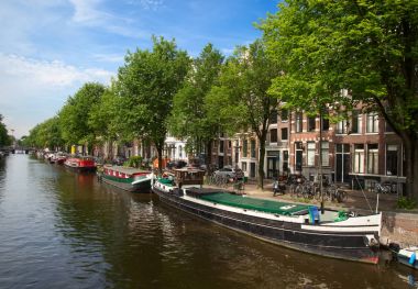 Amsterdam şehir tarihi kanallar ile