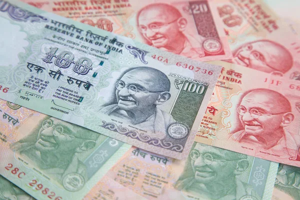 Цвета индийских банкнот — стоковое фото