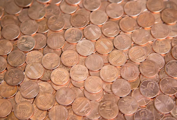 Σωρό από εμάς κέρματα — Φωτογραφία Αρχείου