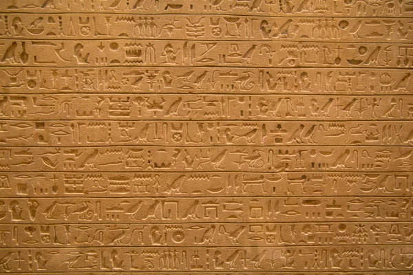 Ägyptische Hieroglyphen an der Wand — Stockfoto