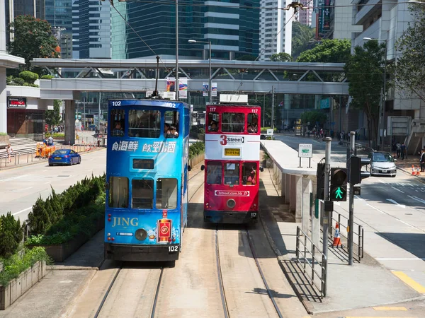 People using tram in Hong Kong — Stock Photo, Image