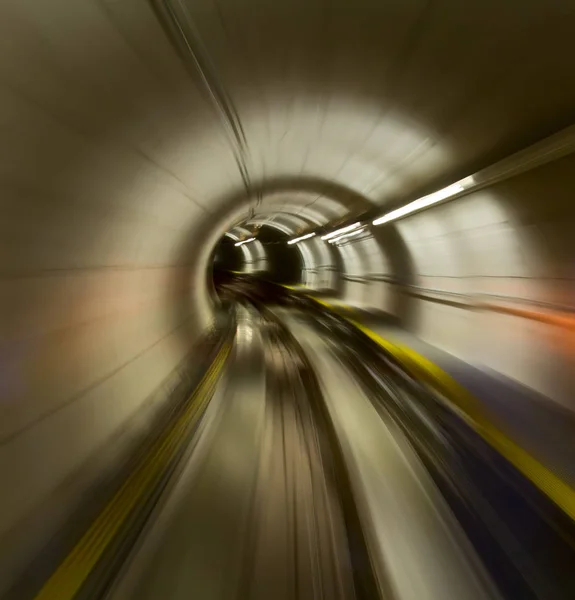 Going trough the underground tunnel — Stock Photo, Image