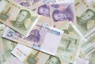 Çin banknotlarının koleksiyonu.