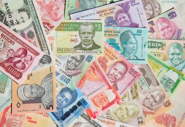 Arka plan olarak Afrika banknotlar
