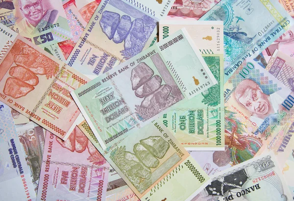 Банкноти Зімбабве після гіперінфляції — стокове фото