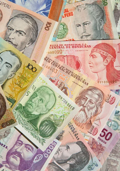 Billetes sudamericanos — Foto de Stock