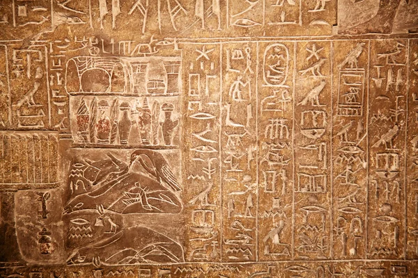 Egyptian hieroglyphs on wall